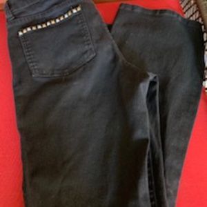 Cache Premium Black Jeans - Stud DeTailing- Boot Cut- Size 8